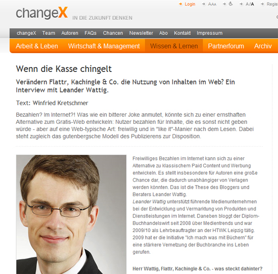 Link-Tipp in eigener Sache: Interview zu Crowdfunding bei changeX