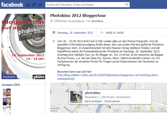 Pearson: Blogger Relations mit der Durchführung der offiziellen Bloggertour der Photokina 2012