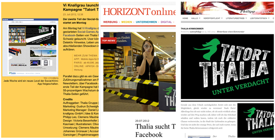 Thalia: Facebook-Spiel "Tatort Thalia - Unter Verdacht" zum Krimisommer 2012