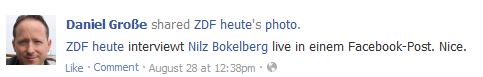 ZDF heute: Facebook-Live-Interview mit dem Autor Nilz Bokelberg