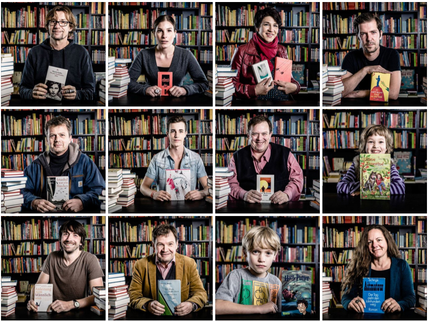 Buchhandlung Lessing und Kompanie: Fotoaktion "Kunden und ihre Lieblingsbücher"