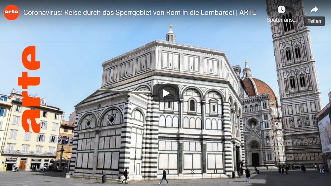 ARTE-Doku: Coronavirus - Reise durch das Sperrgebiet von Rom in die Lombardei