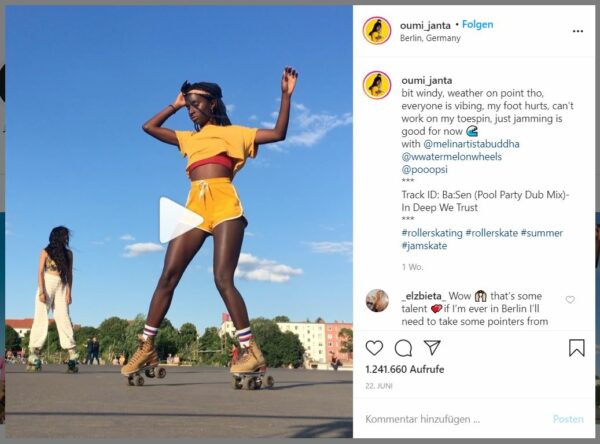 Oumi Janta: Rollschuh-Video auf Instagram wird zum viralen Hit