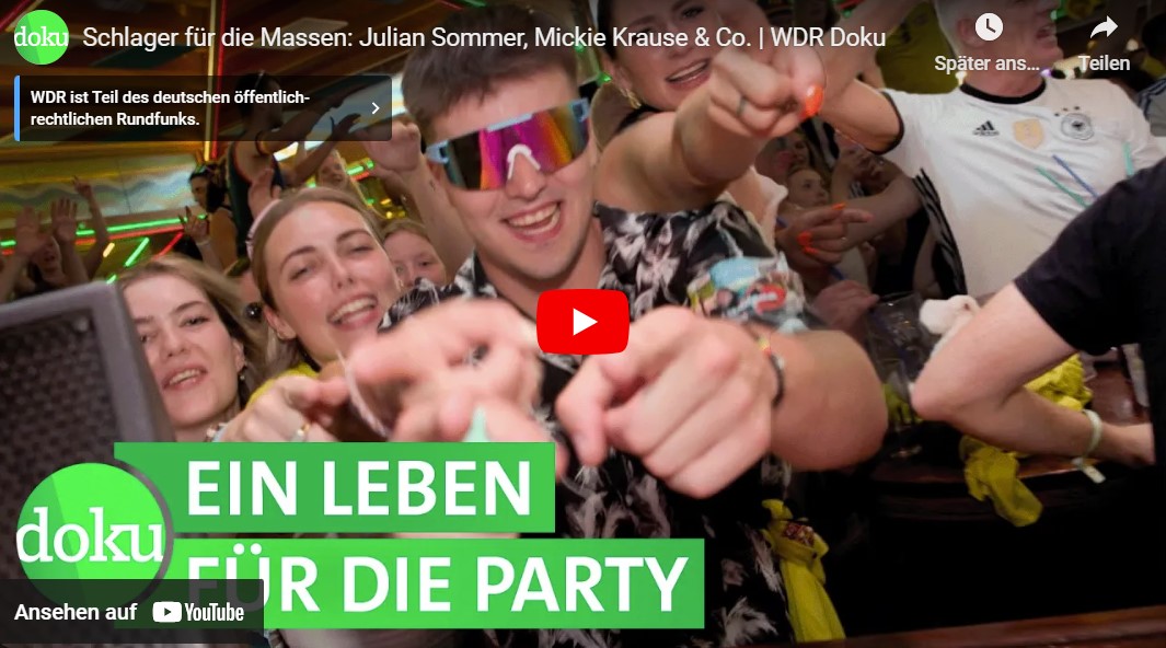 »Schlager für die Massen« – WDR-Doku über Julian Sommer, Mickie Krause & Co.