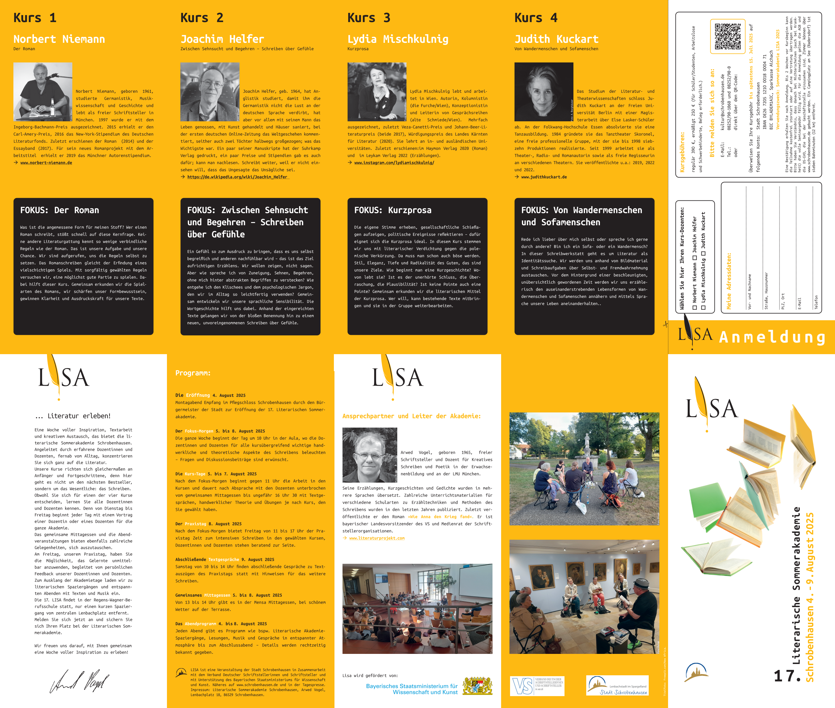 17. Literarische Sommerakademie Schrobenhausen - »Literatur erleben!«